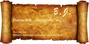 Benedek Jonatán névjegykártya